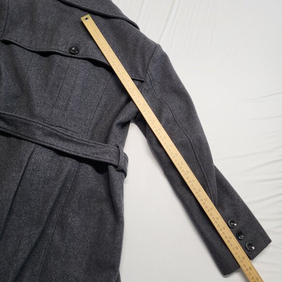 Style & Co Trench Coat Wool Blend Womens Large Tweed Double Breasted Pockets - Picture 16 of 16